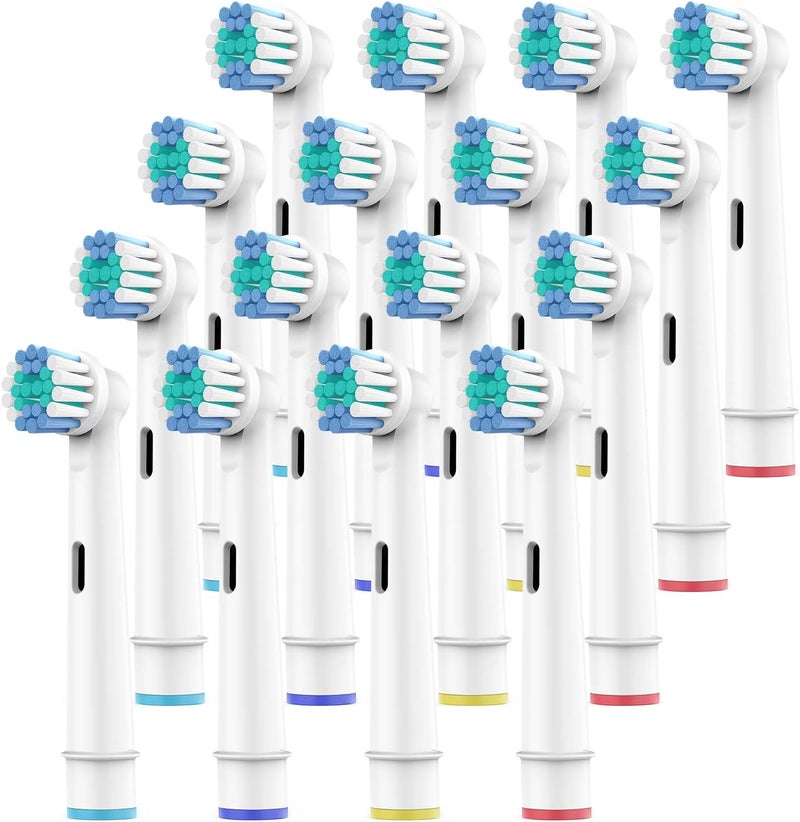 SetSail Toothbrush Heads for Oral B, 16 Pack Professional Electric Toothbrush Replacement Heads Medium Soft Dupont Bristles Replacement Toothbrush Heads Precision Clean Brush Heads Refills - Image 1